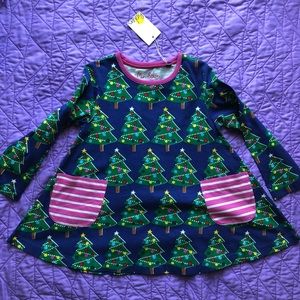 NWT Mini Boden Christmas tree dress